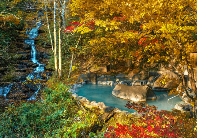1日1組限定！青森・奥入瀬で紅葉と滝の絶景が広がる露天風呂を独り占め♡贅沢湯浴体験