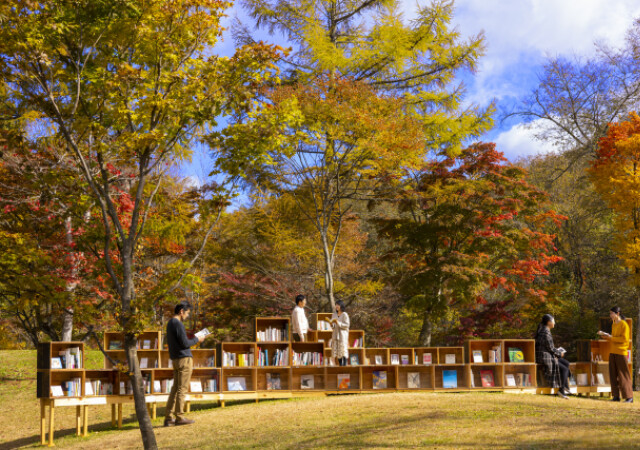 軽井沢で過ごす最高の「読書の秋」！紅葉の中で寝転べる？！屋外図書館「お昼寝ブックツリー」