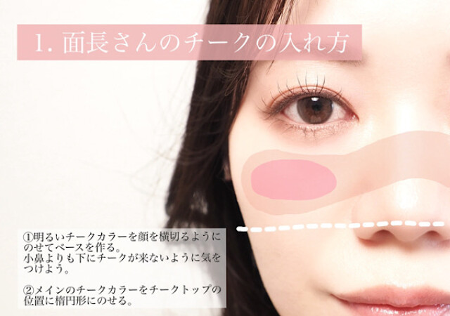 顔型別！面長・丸顔・エラ張りさんそれぞれの失敗しないチークの入れ方ガイド