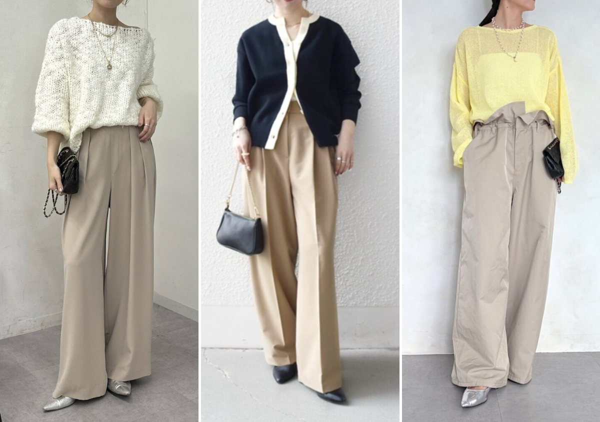 大人のワイドパンツは「ベージュ」が正解でした！春先取りカラーで♡上品カジュアル5style