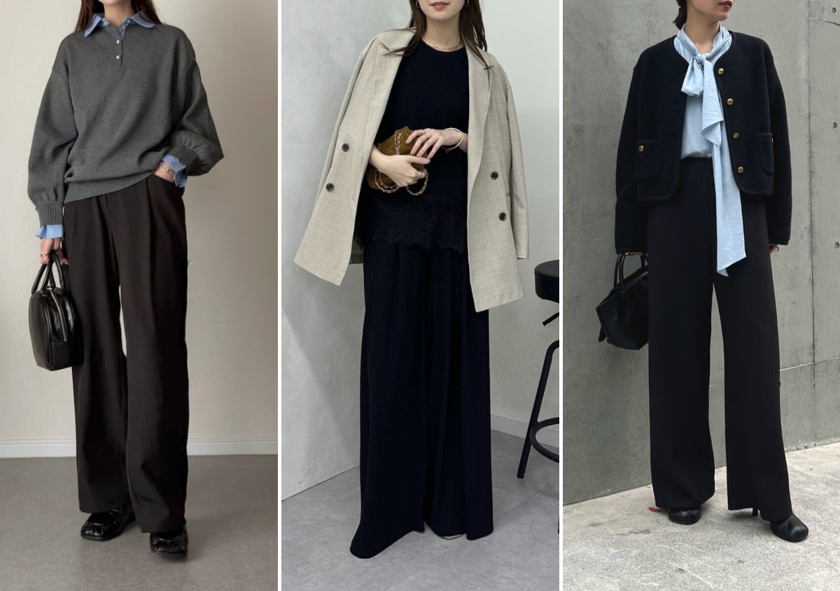 何着るか悩む日は「黒ワイドパンツ」はいとけばとりあえず決まる！大人の垢抜けパンツスタイル